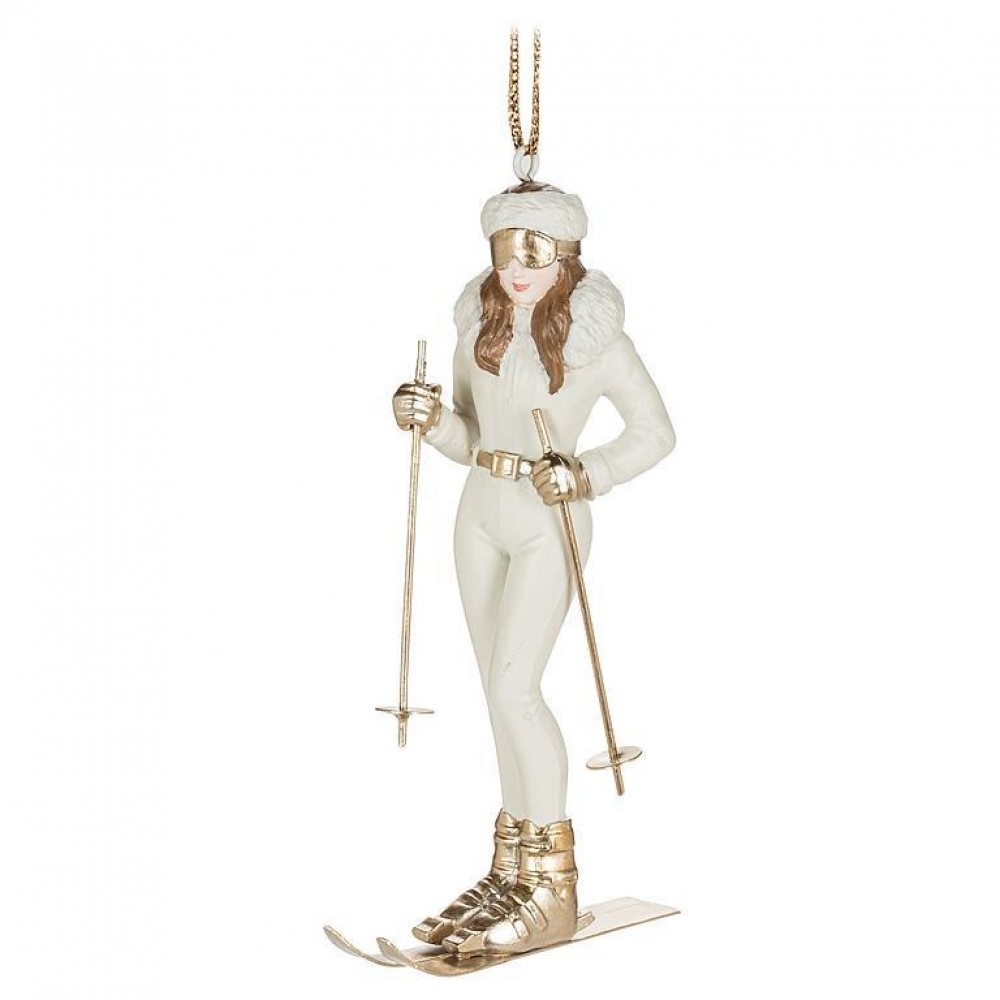 AB-27-STMORITZ-519 Standing Skier Gal Ornament