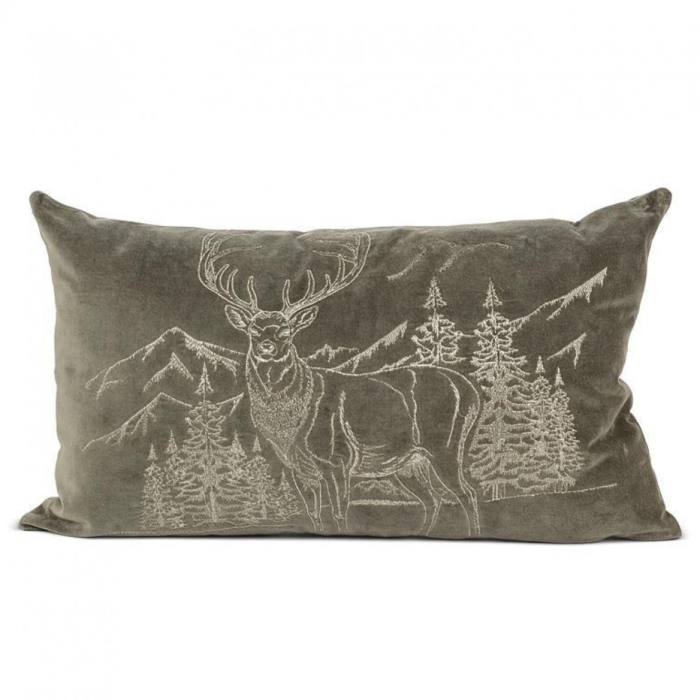 AB-50-SPRUCE-RECT-56 Deer In The Forest Pillow