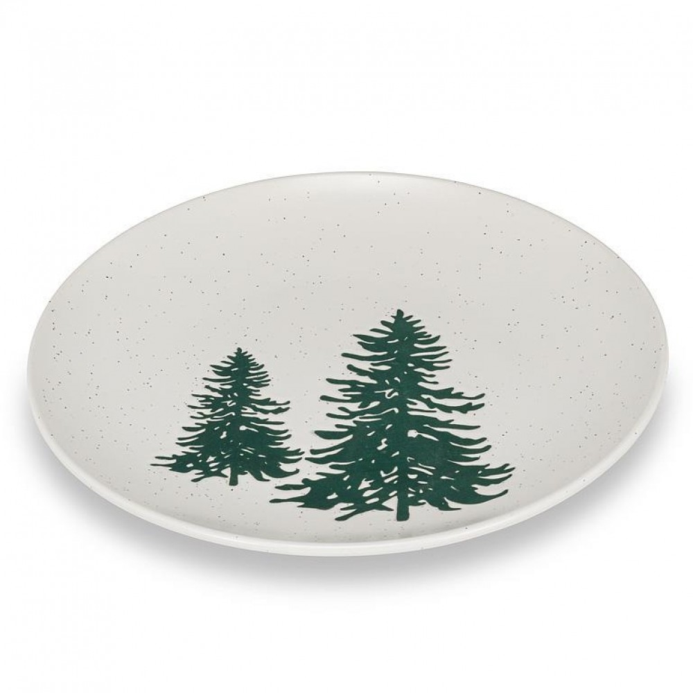 AB-27-ARTISAN-103-CKPL Evergreen Trees On Ivory Background Plate