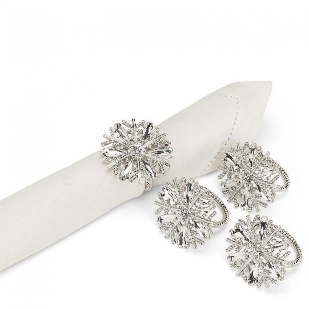 AB-27-RING-086 Set Of 4 Snowflake Napkin Ring