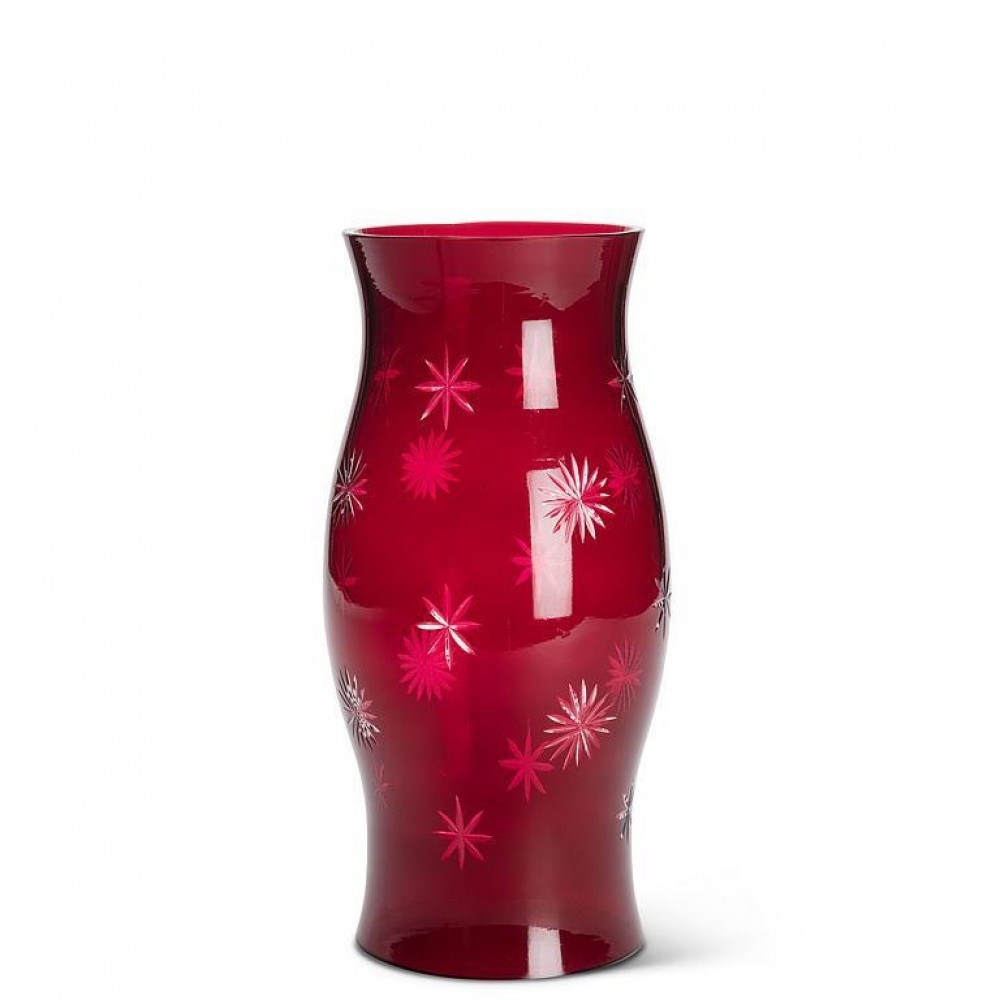 AB-94-REGENCY-04-RED Cut Star Chimney Lamp Shade