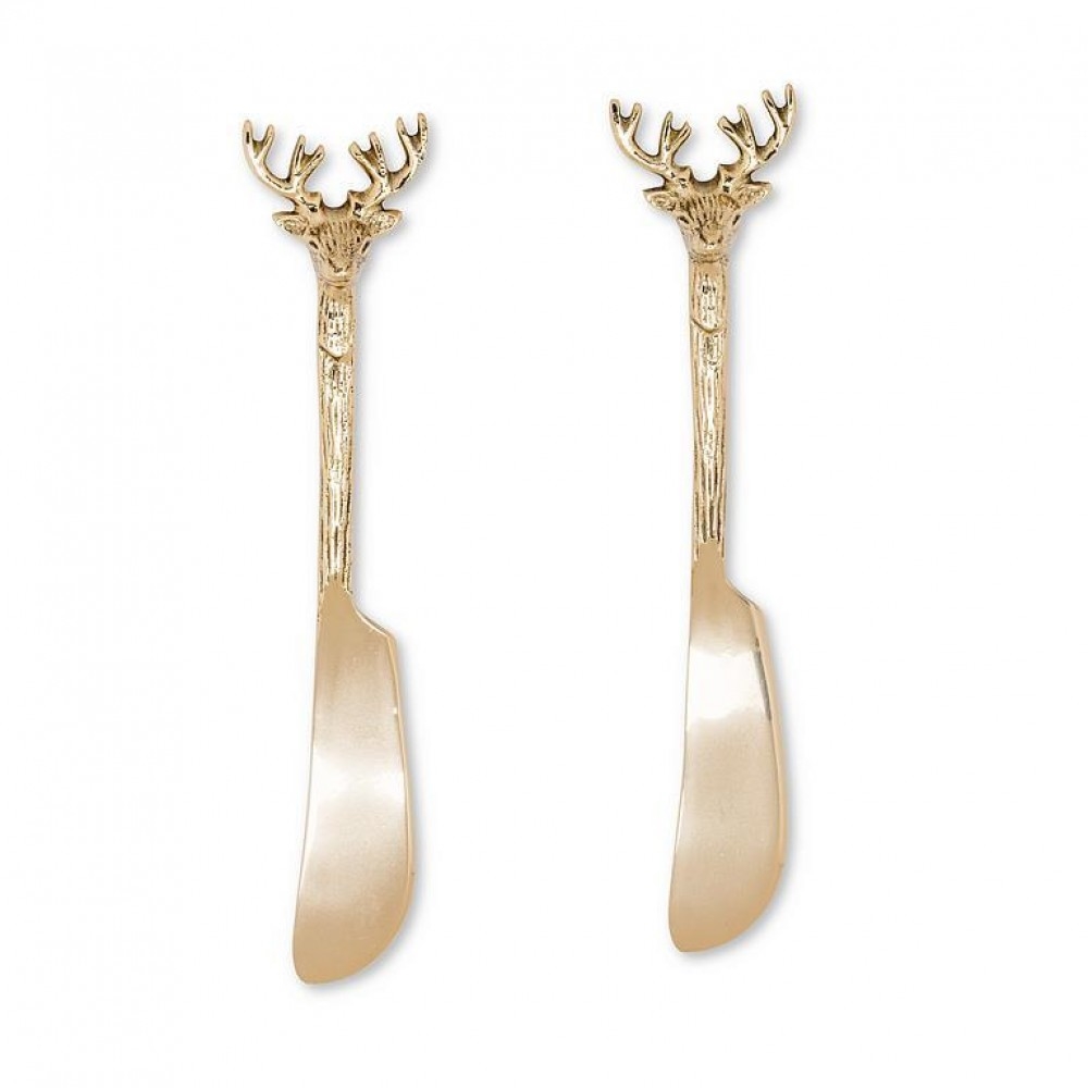 AB-36-PRANCER-PATE Set Of 2 Stag Head Pate Spreader