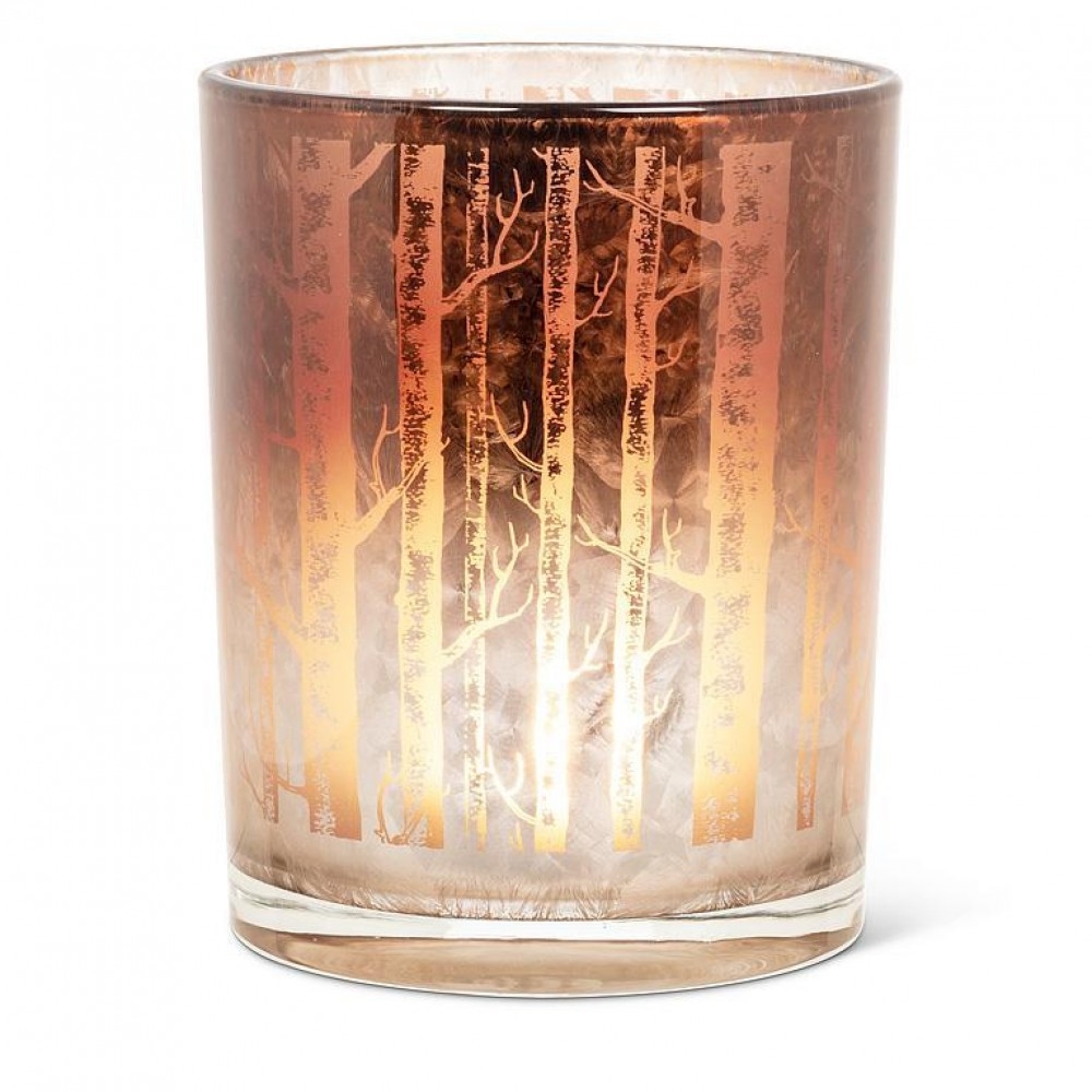 AB-27-DUSK-637-MD Medium Birch Trees Votive Candle Holder