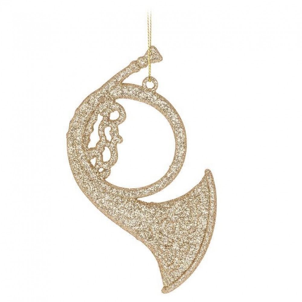 AB-27-SPARKLE-341 Glitter French Horn Ornament
