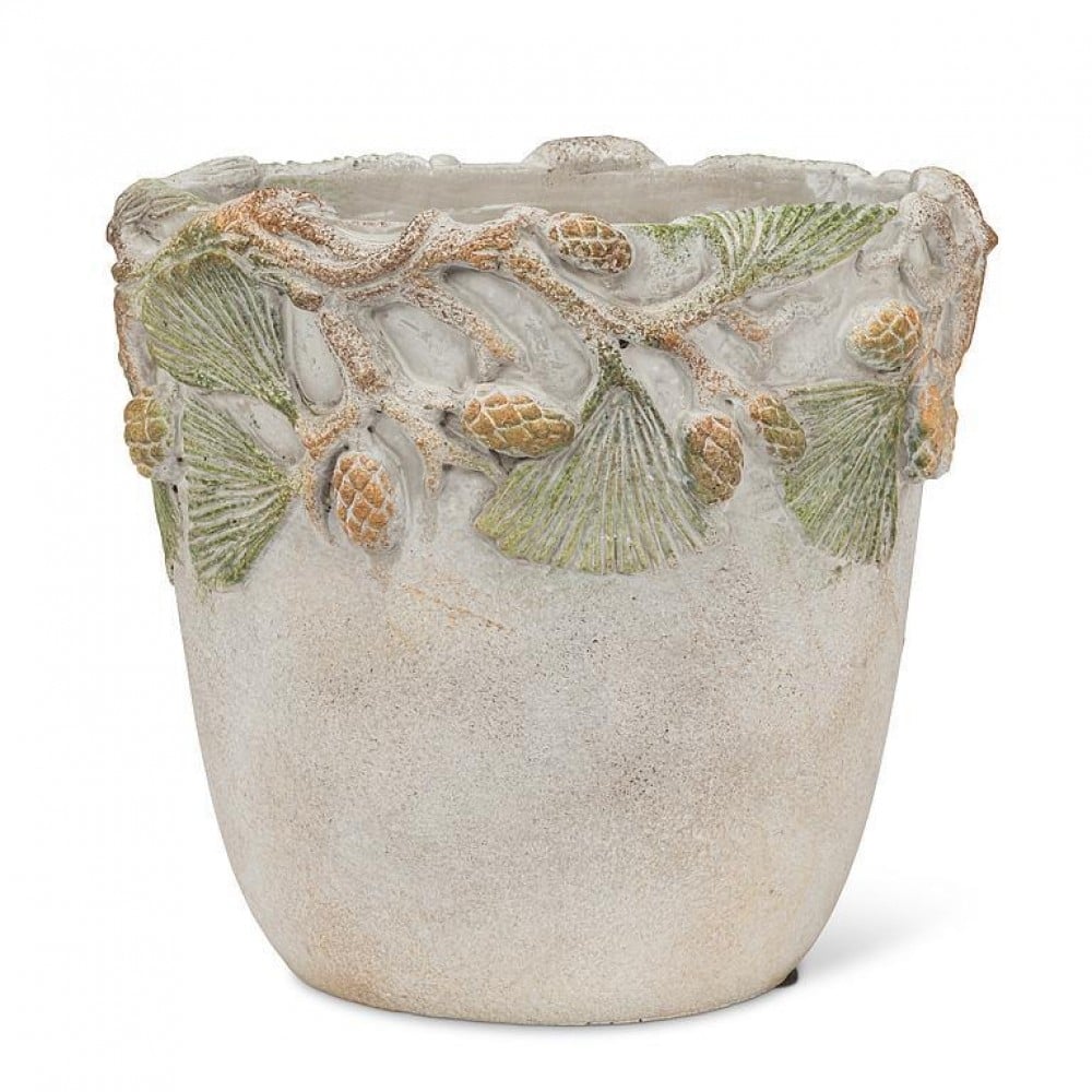 AB-27-PINEDALE-198-LG Large With Pinecone Rim Planter