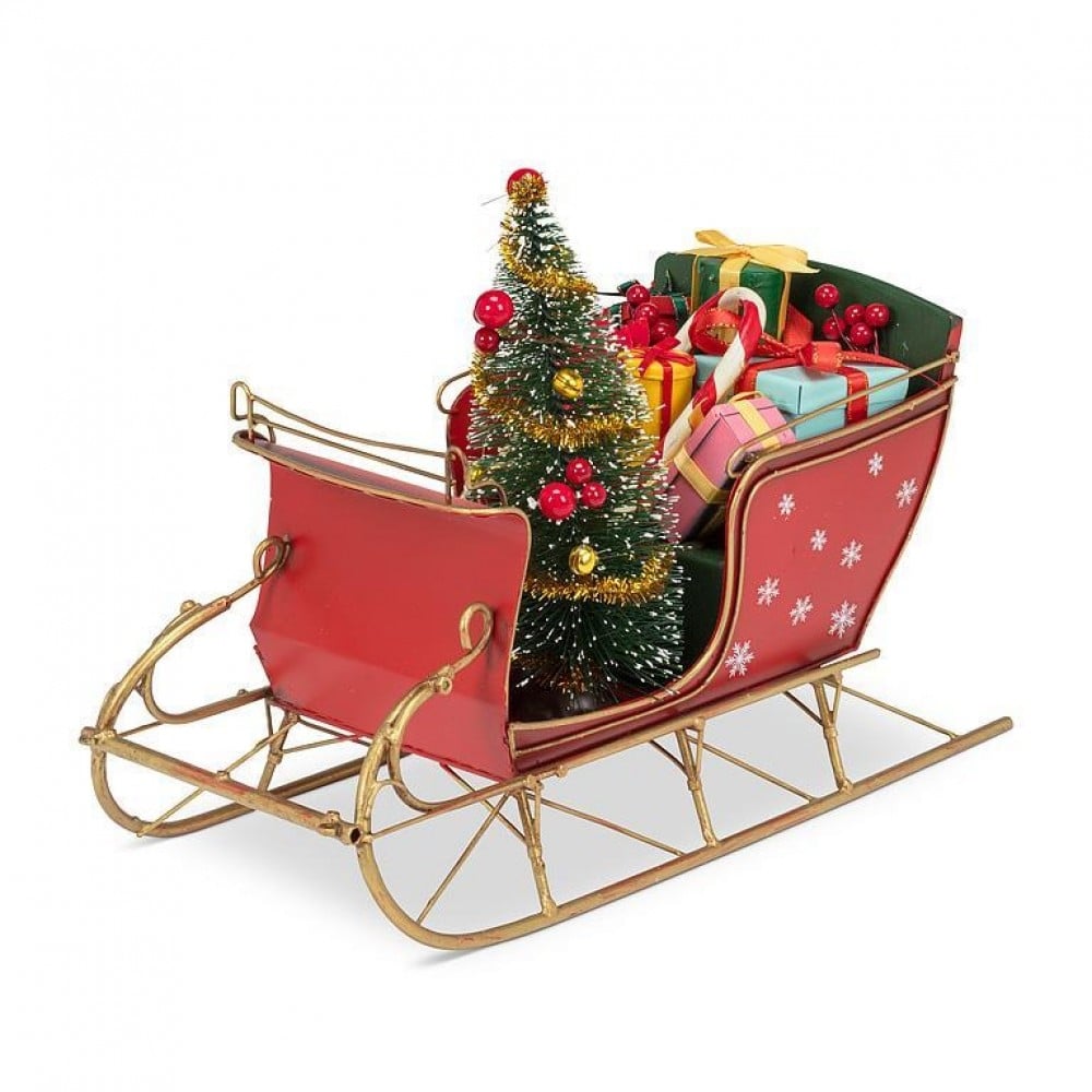 AB-27-TIMELESS-3304 Large Sleigh With Tree And Gifts Figurine
