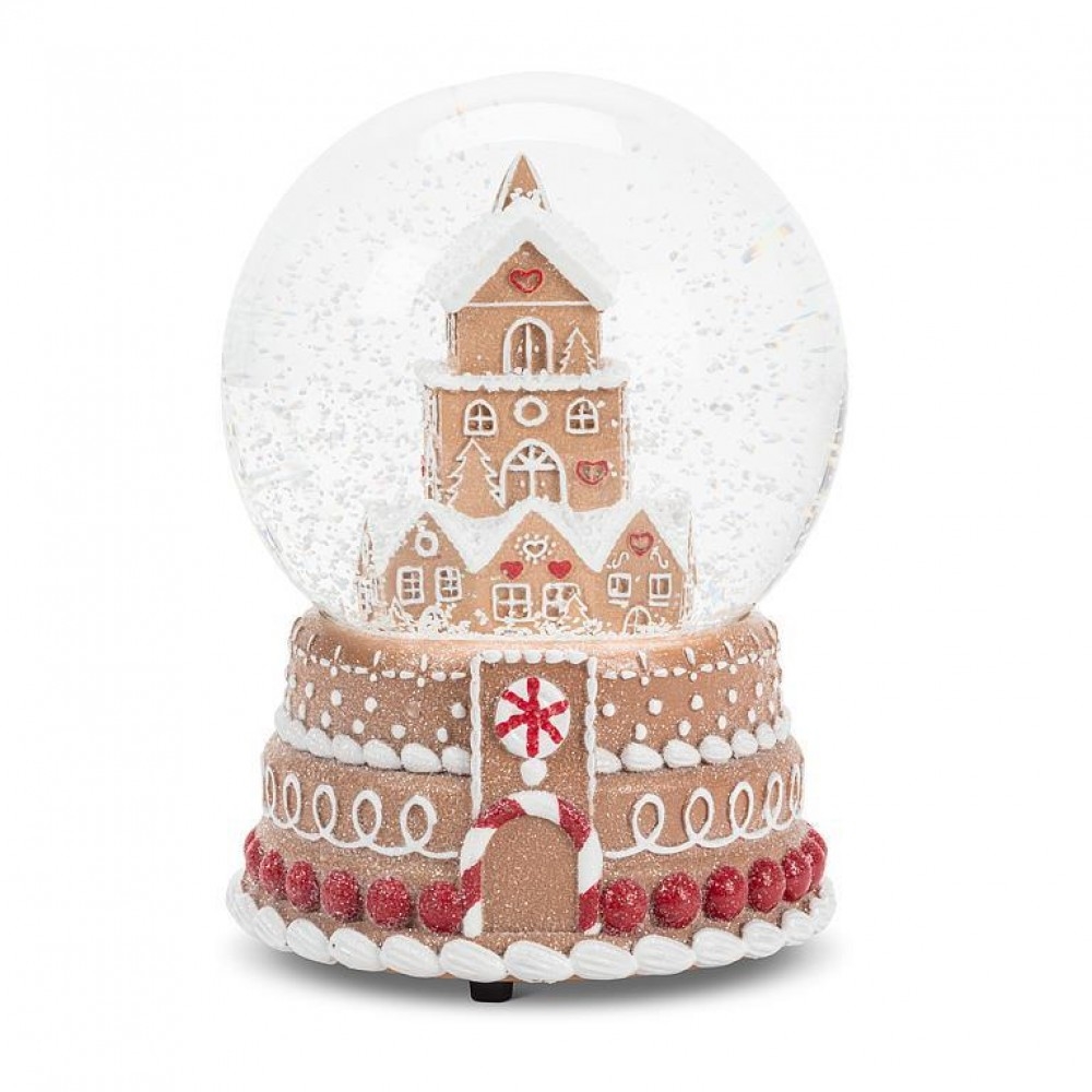 AB-27-SHAKE-8909 Medium Gingerbread House Snow Globe