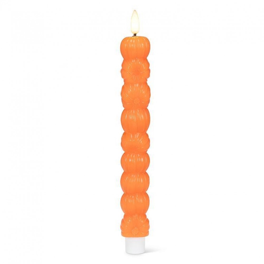 AB-27-SPOOKY-862 Set Of 2 Stack Pumpkin Led Taper Candles