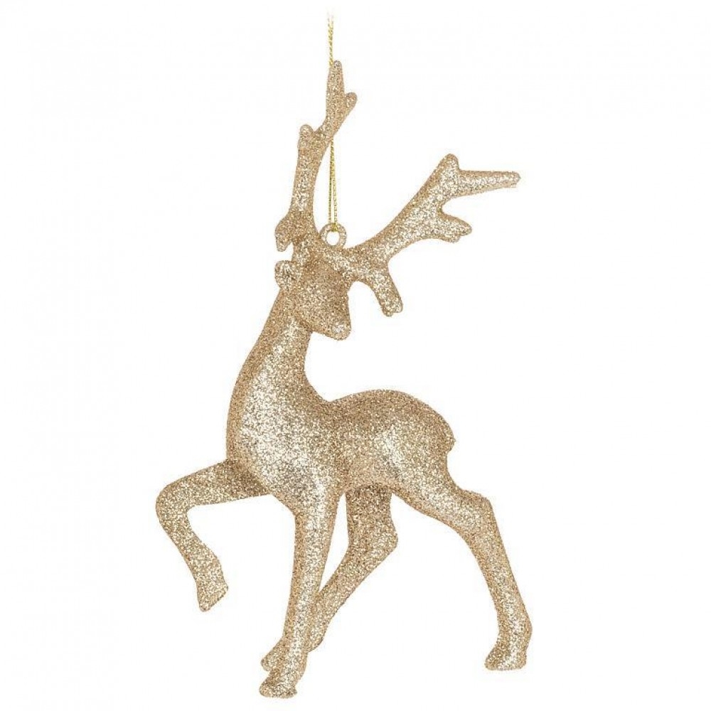 AB-27-SPARKLE-762 Glitter Standing Reindeer Ornament