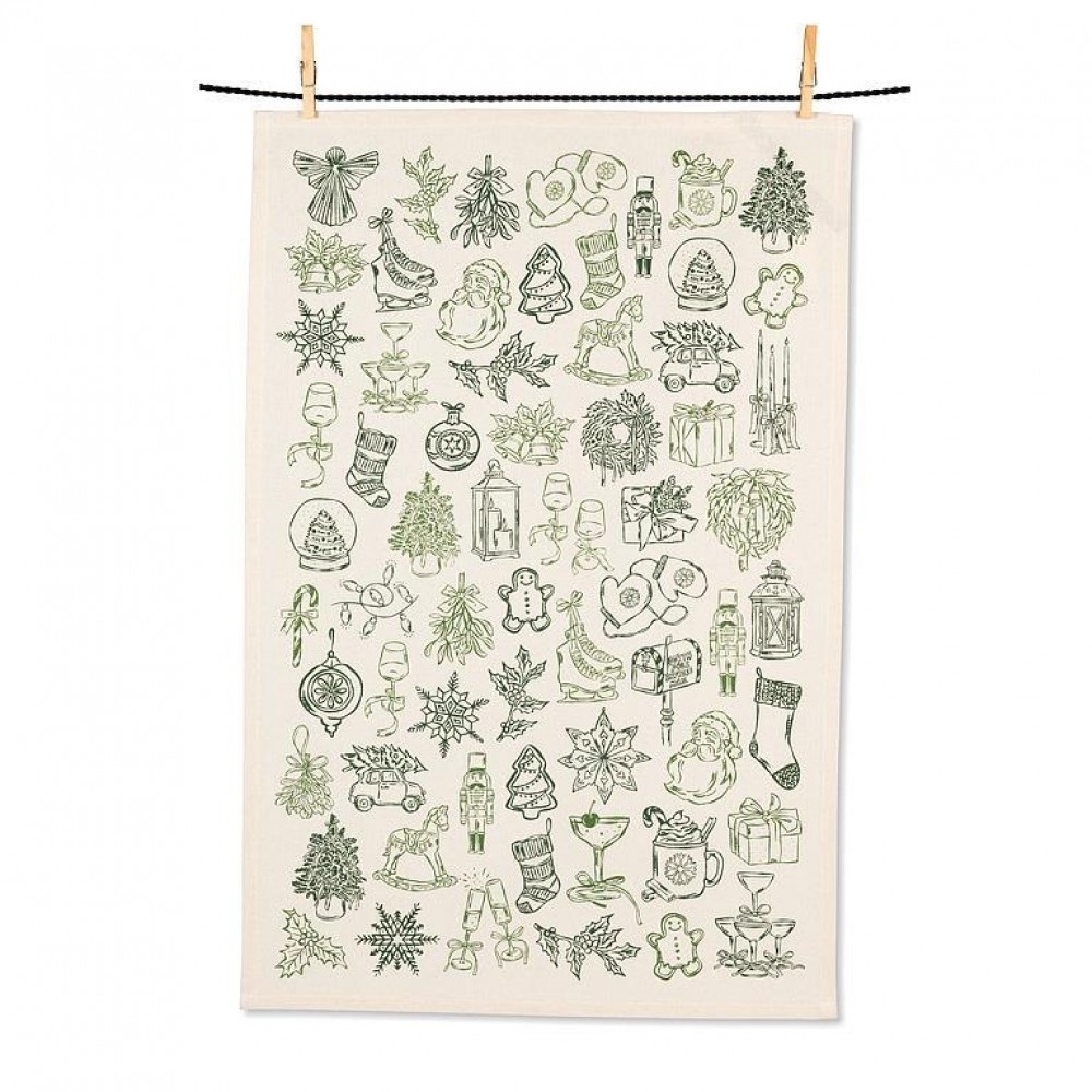 AB-56-VT-ABX-248 Christmas Icons Tea Towel