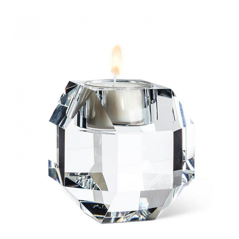 AB-27-GALLERIA-540-CLEAR Cut Cube Tealight Candle Holder