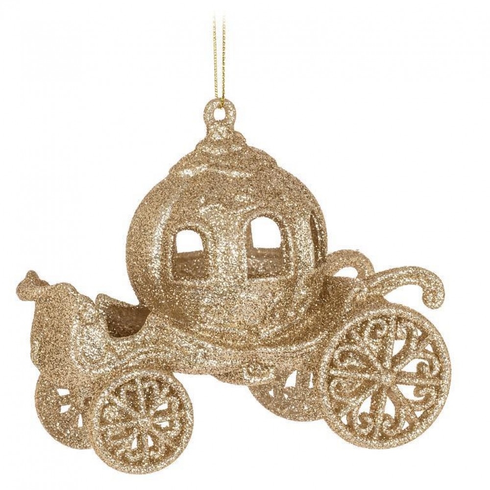 AB-27-SPARKLE-074 Glitter Carriage Ornament