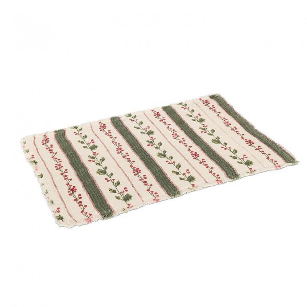 AB-95-GLORIA-1217 Hollyberry Stripes Placemat