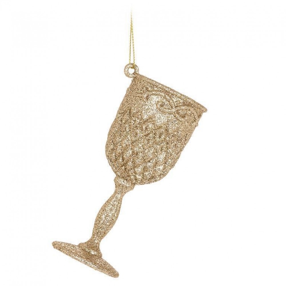 AB-27-SPARKLE-086 Glitter Wine Goblet Ornament