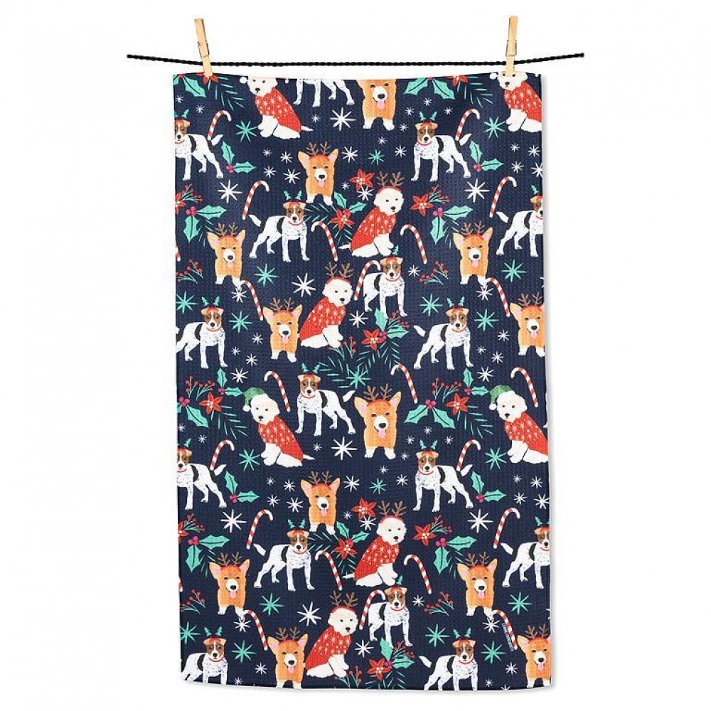 AB-20-RENU-FESTIVEDOGS Holiday Dogs Tea Towel