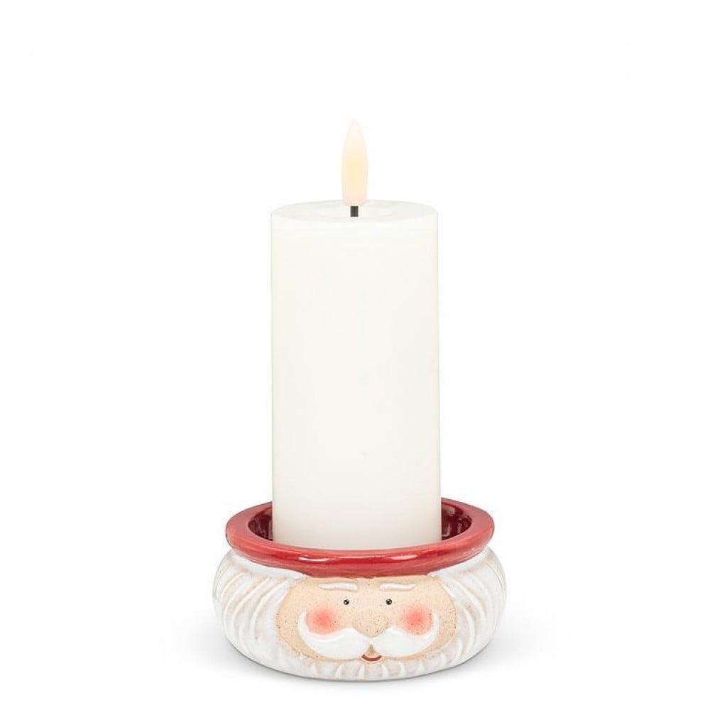 AB-27-KRIS-377 Small Santa Face Pillar Candle Holder
