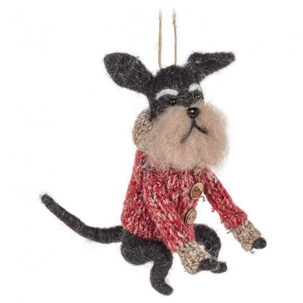 AB-27-MERINO-382 Schnauzer In Sweater Ornament