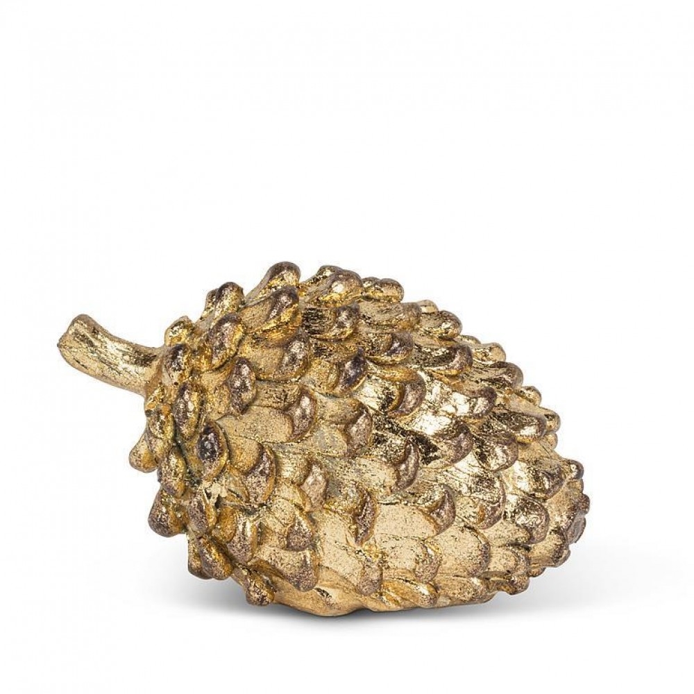 AB-27-GOLDCONE-MD Medium Pinecone Figurine