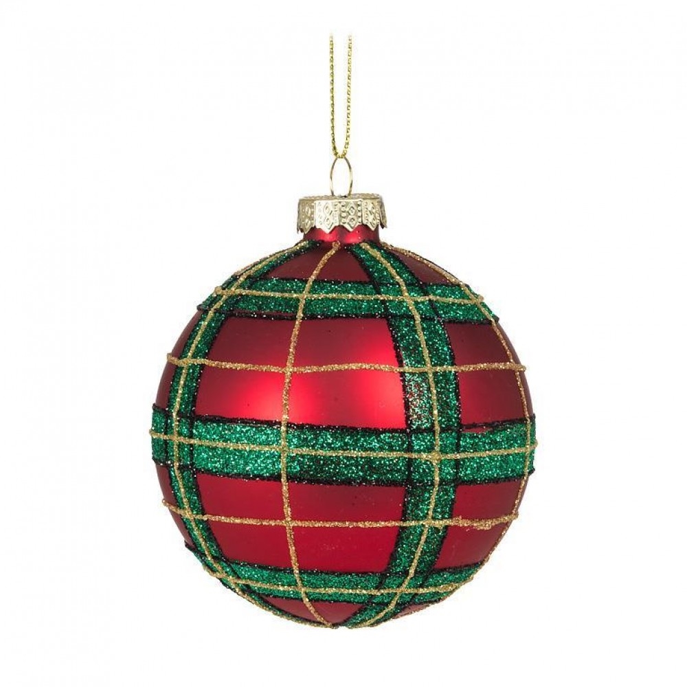AB-18-BALL-761 Tartan Pattern Ball Ornament