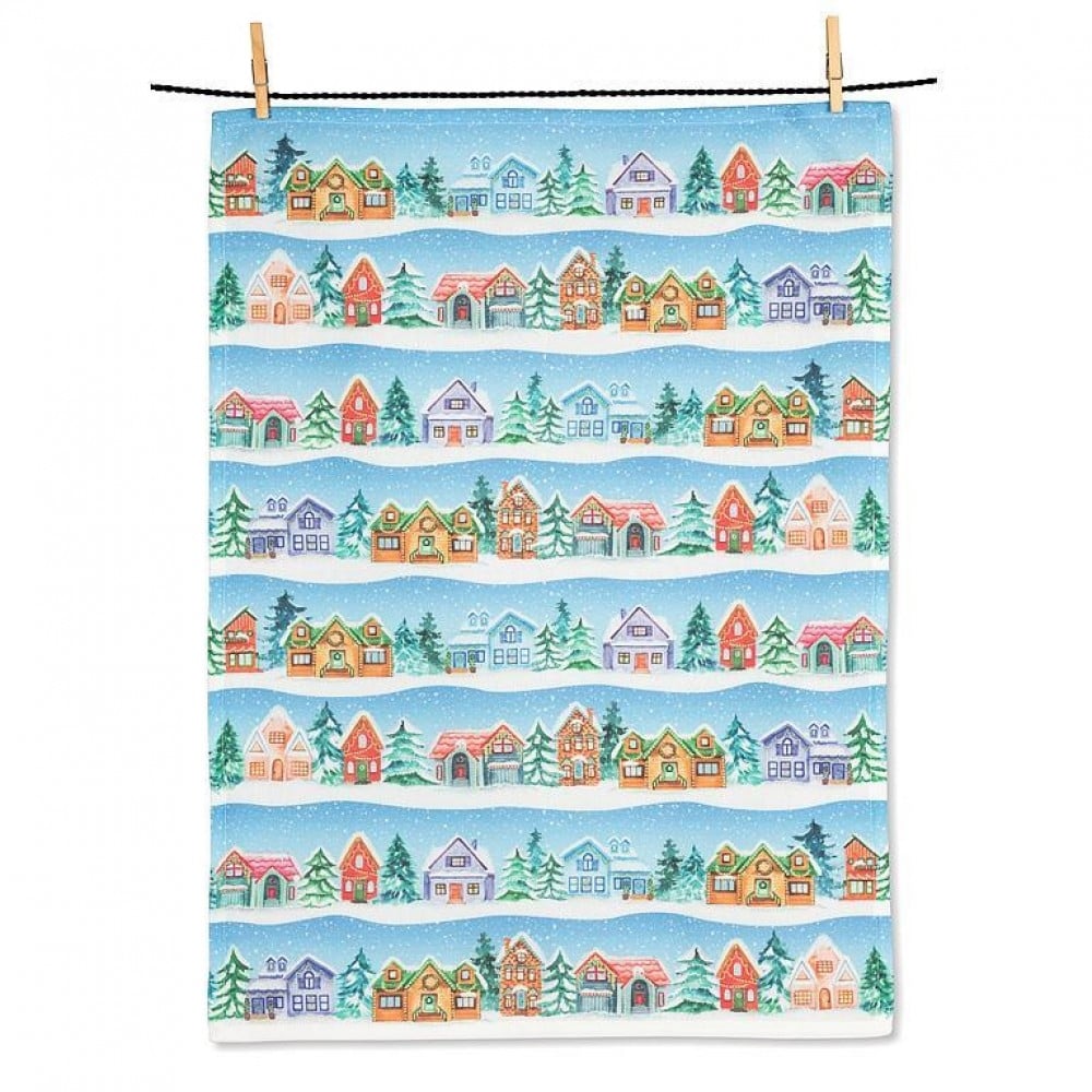 AB-56-KT-ELORA Winter Houses Tea Towel
