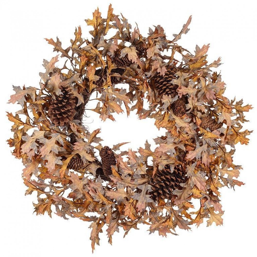 AB-27-ORILLIA-056 Large Oak Leaf And Pinecone Wreath