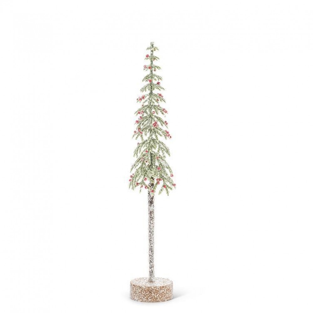 AB-27-PI OOD-9203 Medium Tall Snowy Tree Figurine