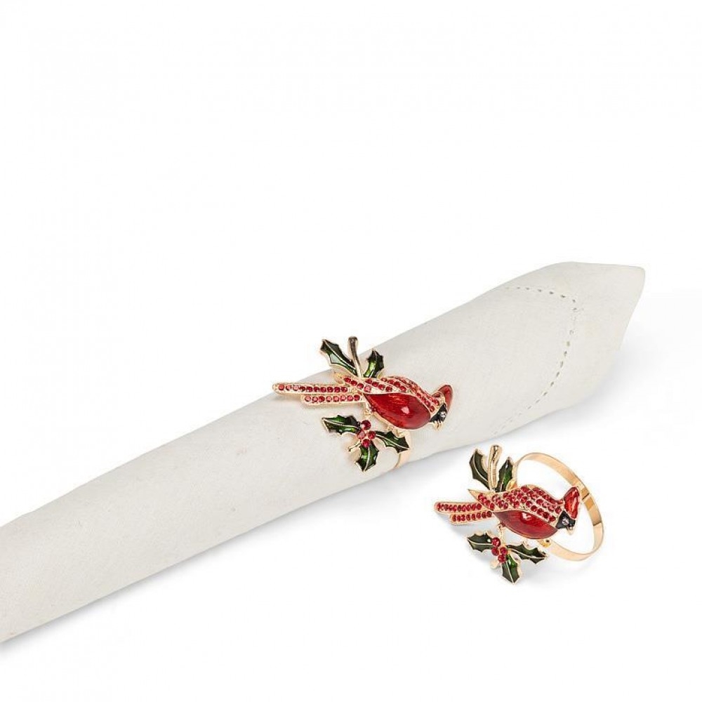 AB-27-BLING-002-RING Cardinal And Holly Napkin Ring