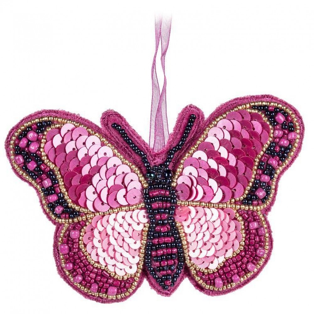 AB-41-KEEPSAKE-126 Beadedbutterfly Ornament