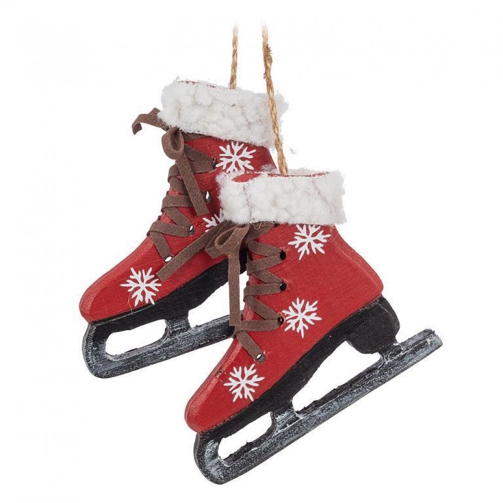 AB-27-WINTER-374 Skates With Snowflake Pattern And Cuff Ornament