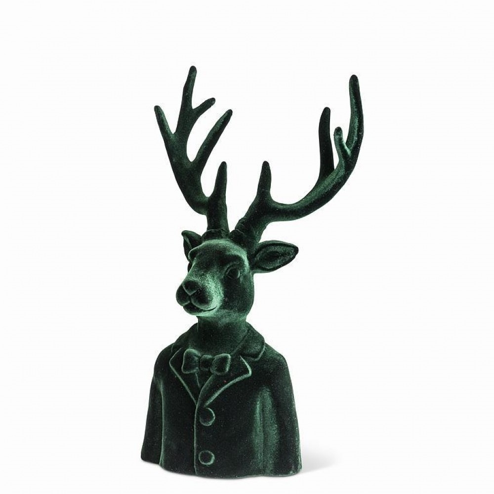 AB-27-BESPOKE-5272-GRN Well Dressed Stag Bust Figurine
