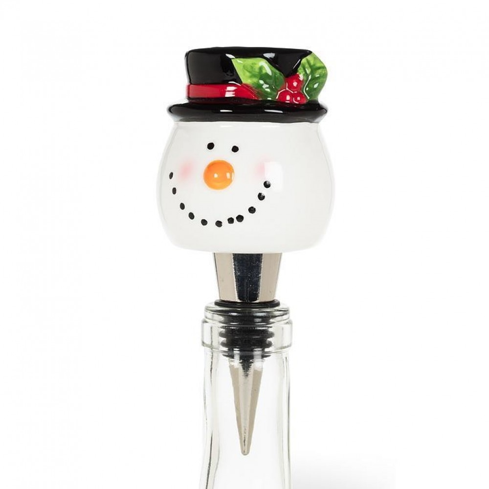 AB-27-CHEERFUL-262 Happy Snowman Bottle Stopper