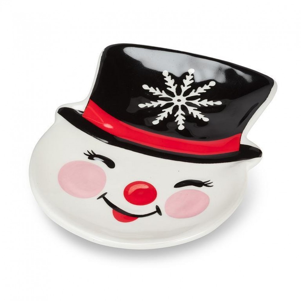 AB-27-CHEERFUL-720 Happy Snowman Small Plate