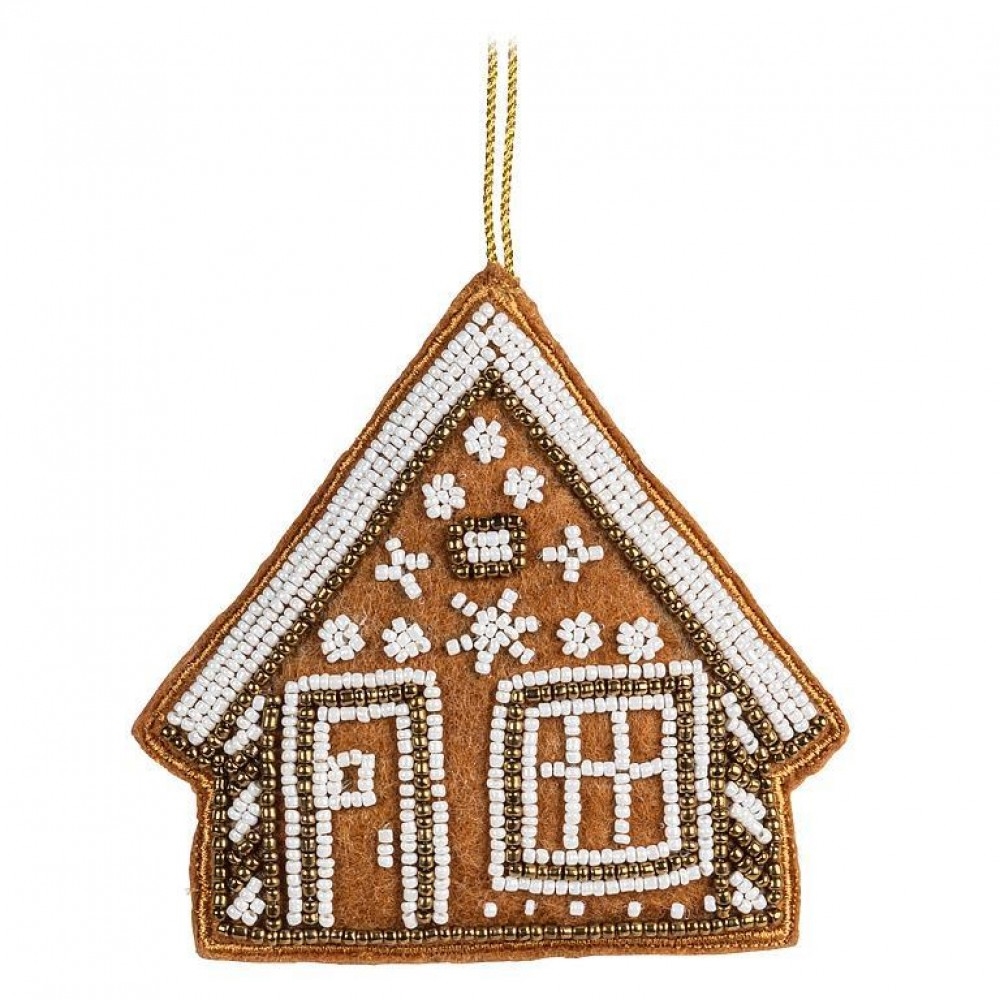 AB-41-KEEPSAKE-572 Beaded Gingerbread House Ornament