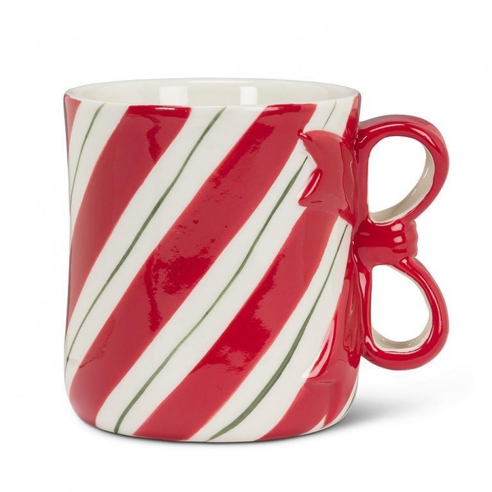 AB-27-PEPPERMINT-959 Stripes And Ribbon Mug