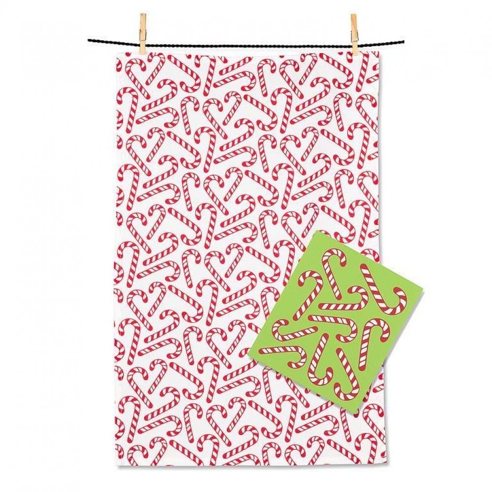 AB-03-KOMBO-20 Set Of 2 Candy Canes And Kitchen Towel Set