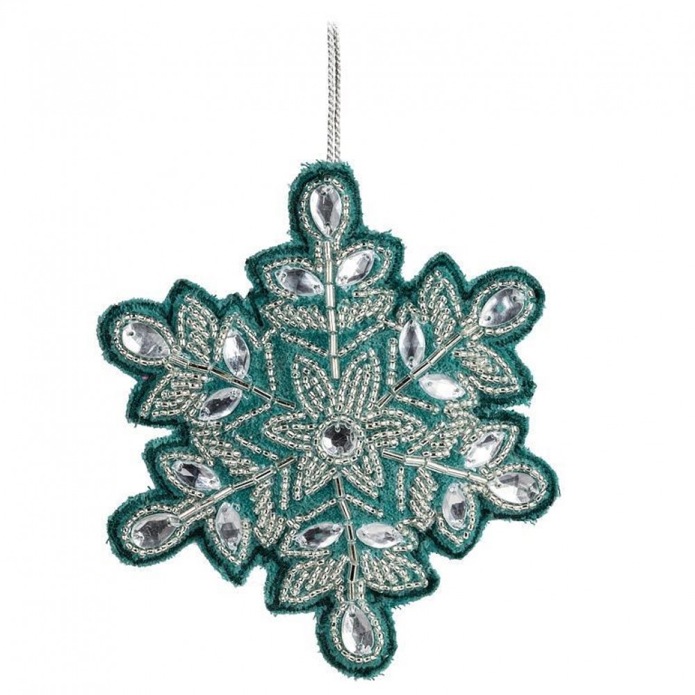 AB-41-KEEPSAKE-136 Beaded Snowflake Ornament