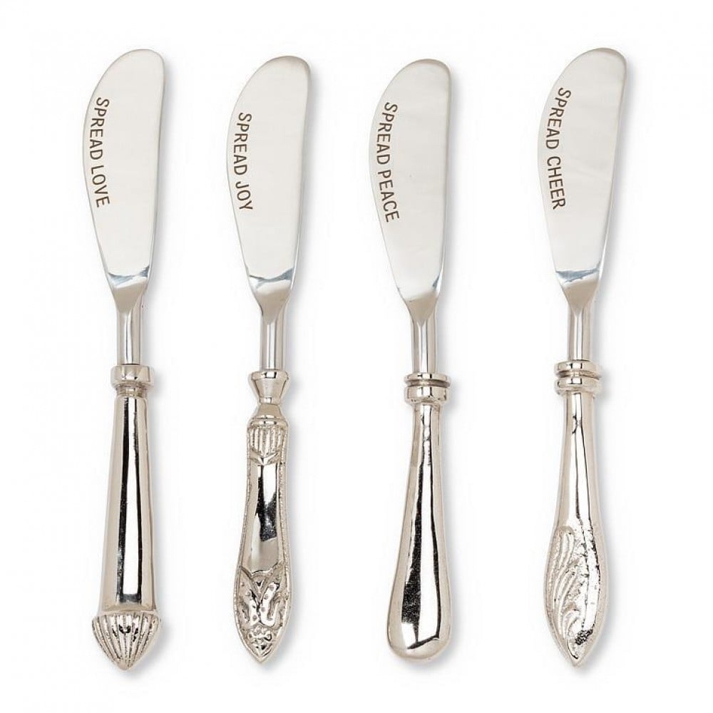 AB-36-REVELRY-PATE Set Of 4 Assorted Festive Cheer Pate Spreader