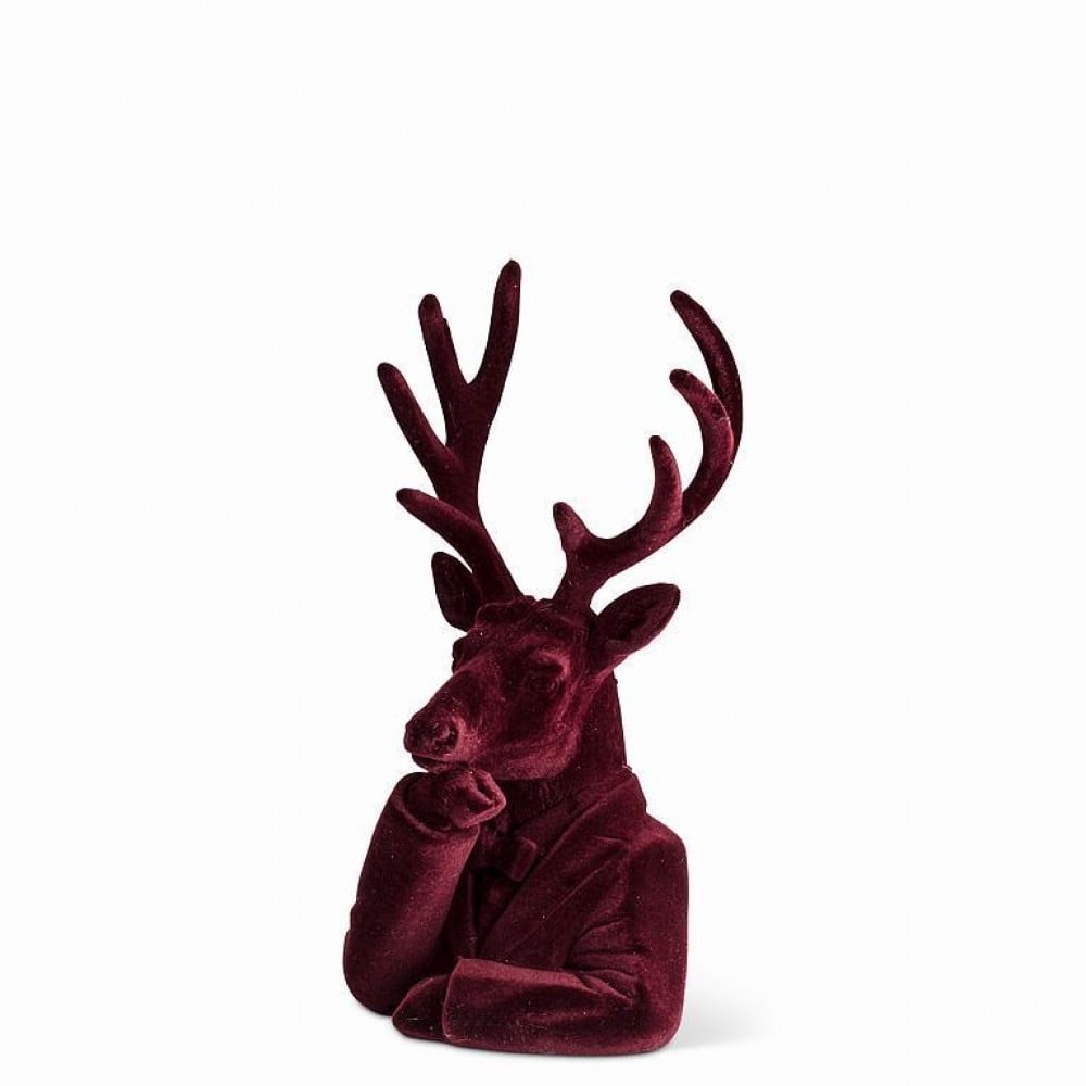 AB-27-BESPOKE-5821-BURG Dressed Up Stag In Thought Figurine