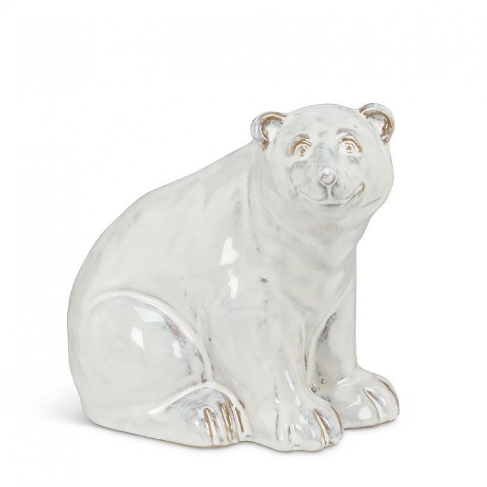 AB-27-KLONDIKE-92 Sitting Polar Bear Figurine