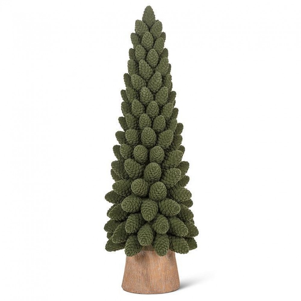 AB-27-ALGONQUIN-XL Extra Large Velvet Pinecone Tree Figurine