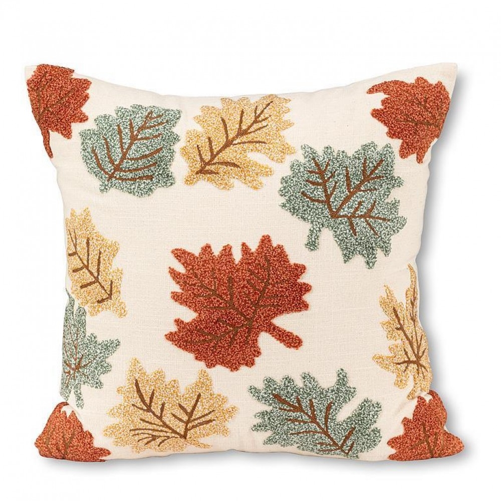 AB-39-FIRESIDE-283 Textured Allover Autumn Leaves Pillow