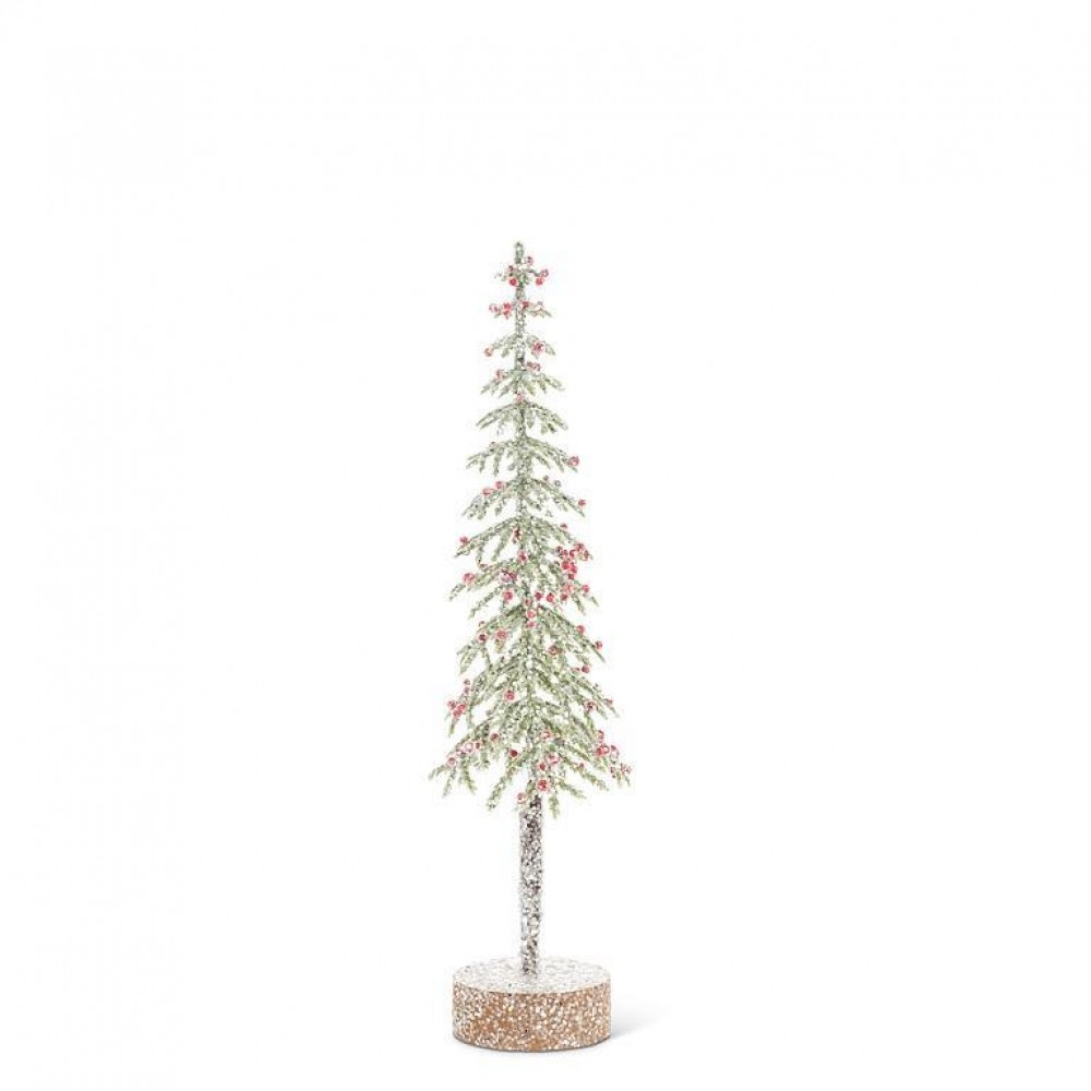 AB-27-PI OOD-9202 Small Tall Snowy Tree Figurine
