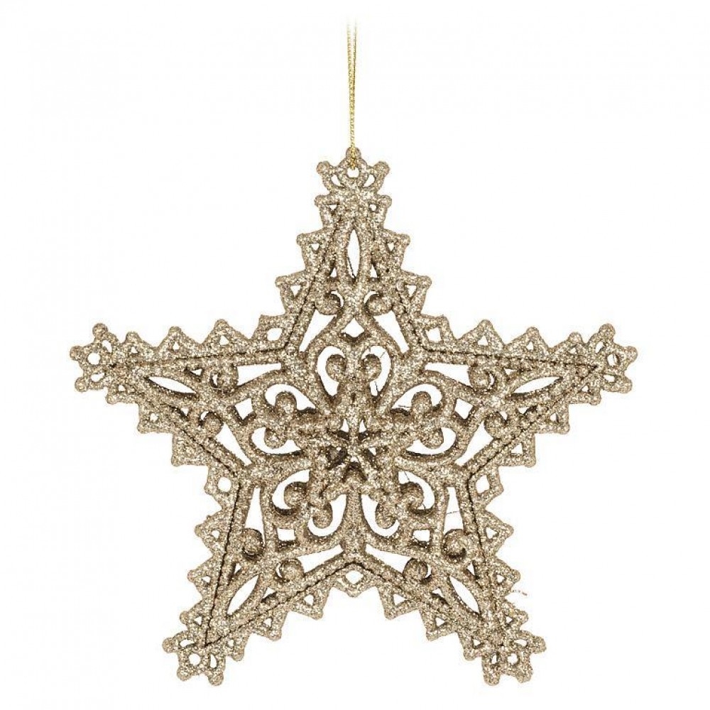 AB-27-SPARKLE-870 Glitter Filigree Star Ornament