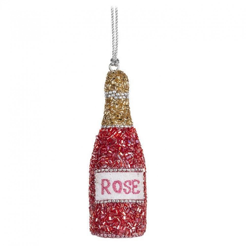 AB-41-KEEPSAKE-821 Beaded Bottle Of Rose Ornament