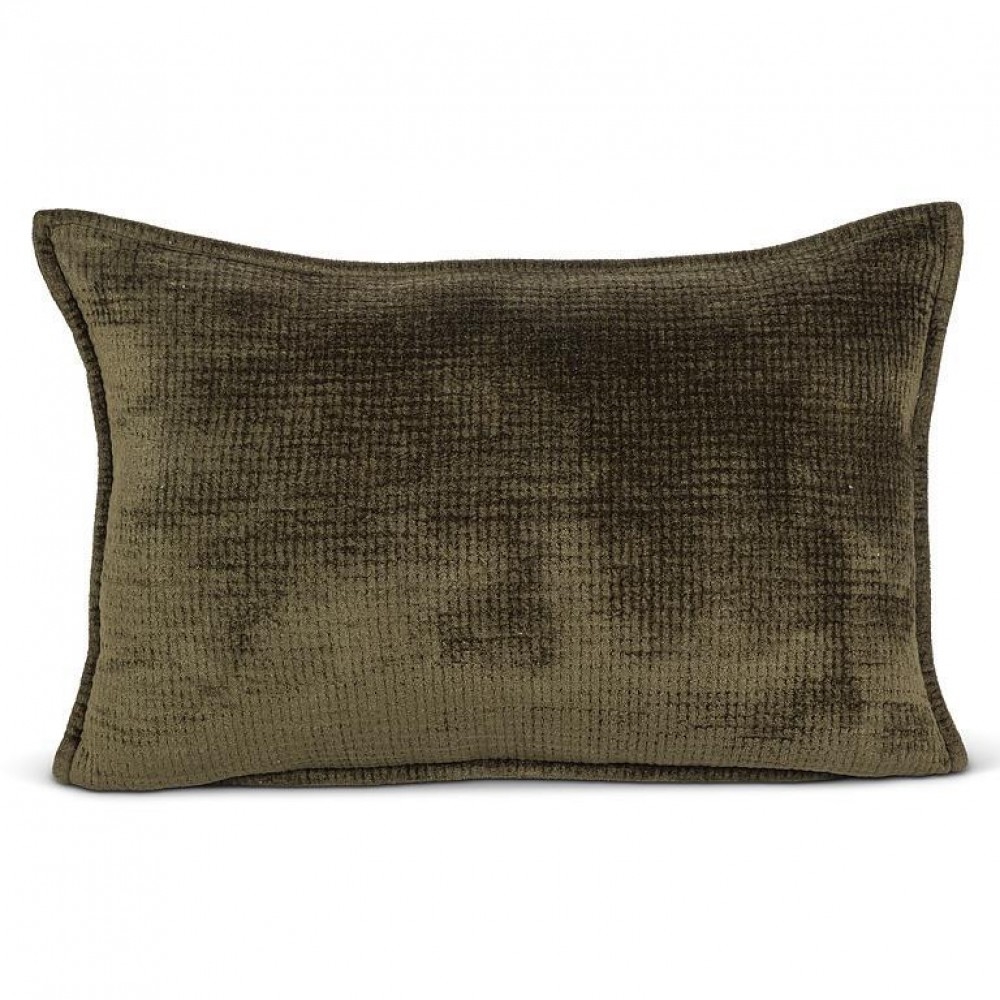 AB-95-CHENILLE-GRN-2416 Dark Green Ribbed Chenille Rectangular Pillow