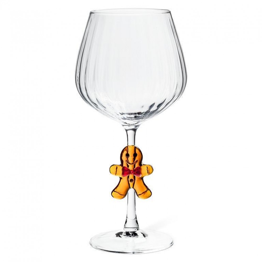 AB-27-GINGERBREAD-GOB Optic With Gingerbread Man Wine Glass