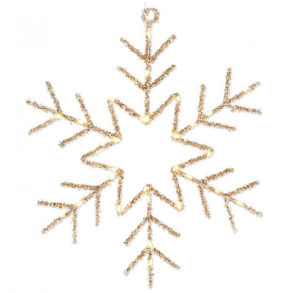 AB-27-SHINE-FLAKE Tinsel Snowflake With 30 Micro Led Decoration