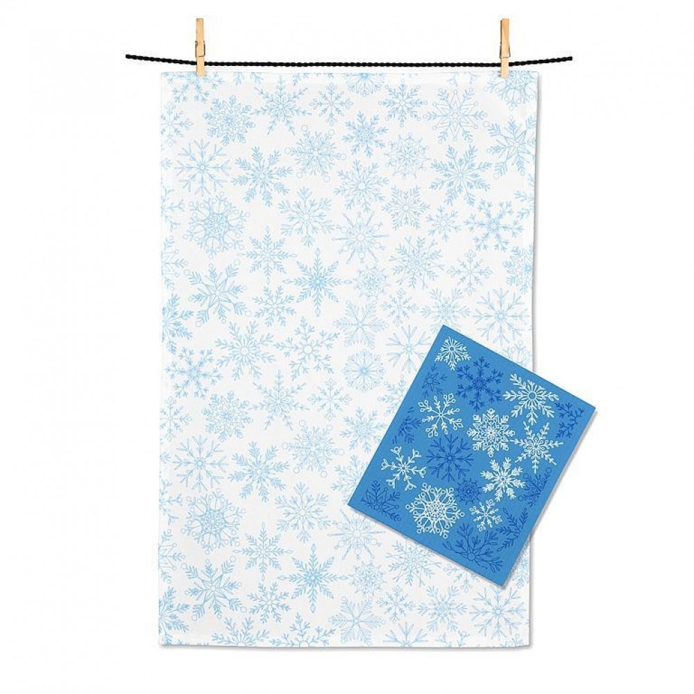 AB-03-KOMBO-17 Set Of 2 Snowflakes And Kitchen Towel Set
