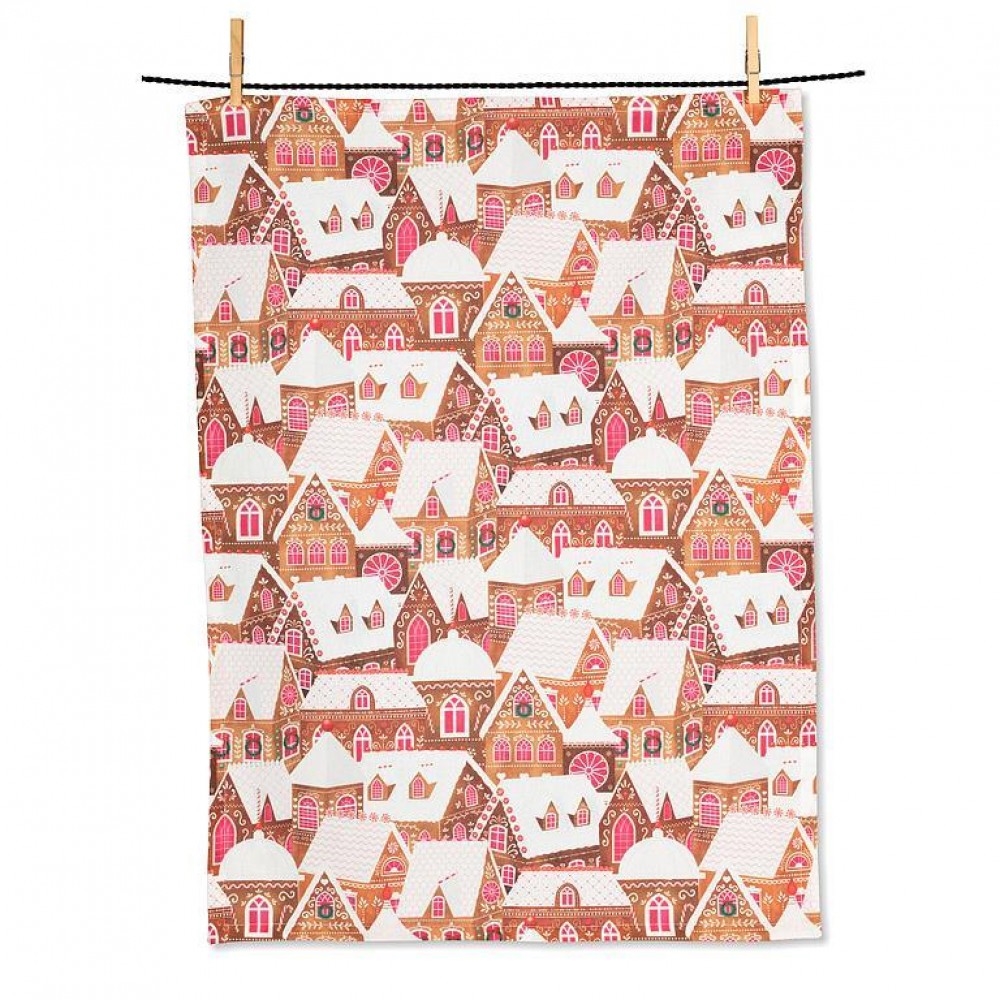 AB-56-KT-HAMLET Gingerbread Village Tea Towel