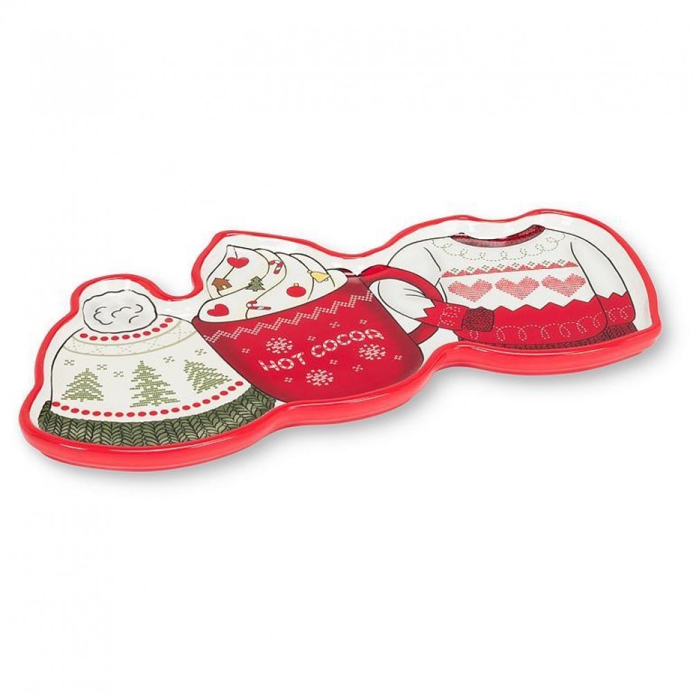AB-27-COZY-708 Winter Clothes And Cup Of Cocoa Platter